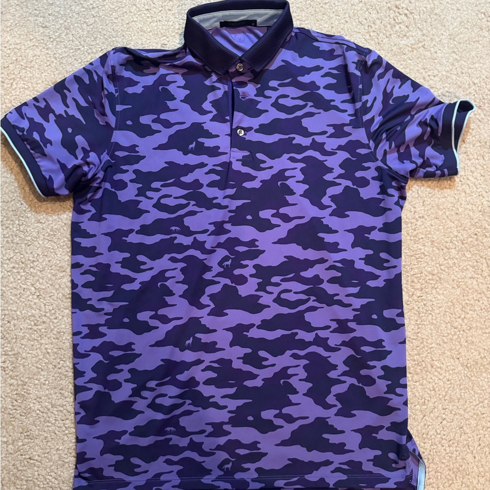 Greyson Purple Camo Men's Polo Shirt - Medium